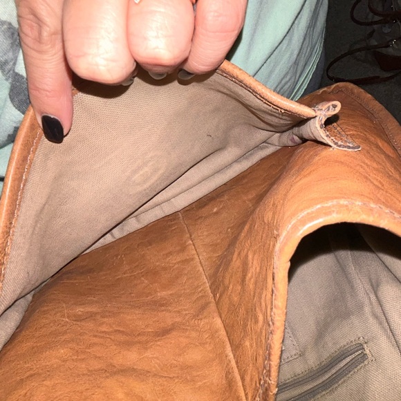 Vintage Fossil Brown Leather Messenger Computer Bag w/ Buckles Flap Key - Picture 6 of 8